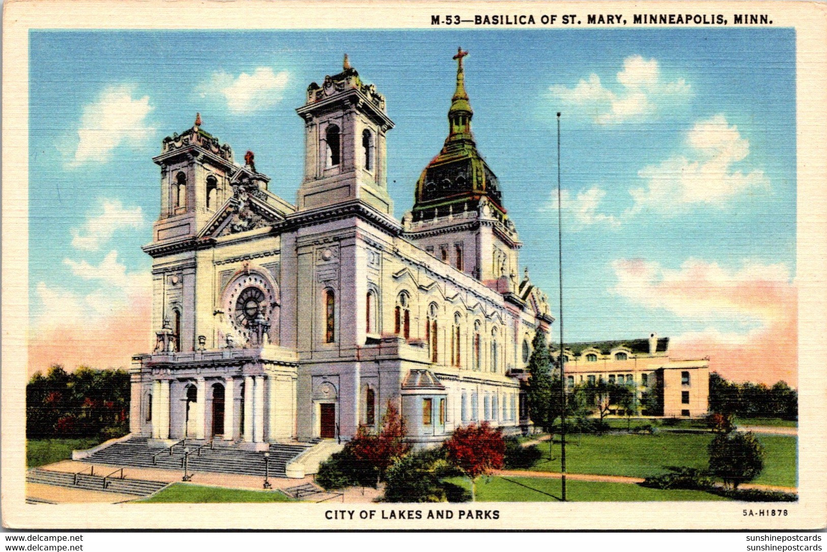 Minnesota Minneapolis Basilica Of St Mary 1937 Curteich - Minneapolis