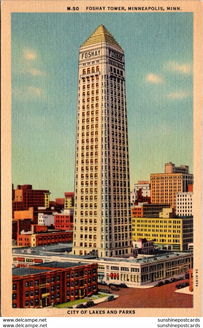 Minnesota Minneapolis Foshay Tower 1948 Curteich - Minneapolis
