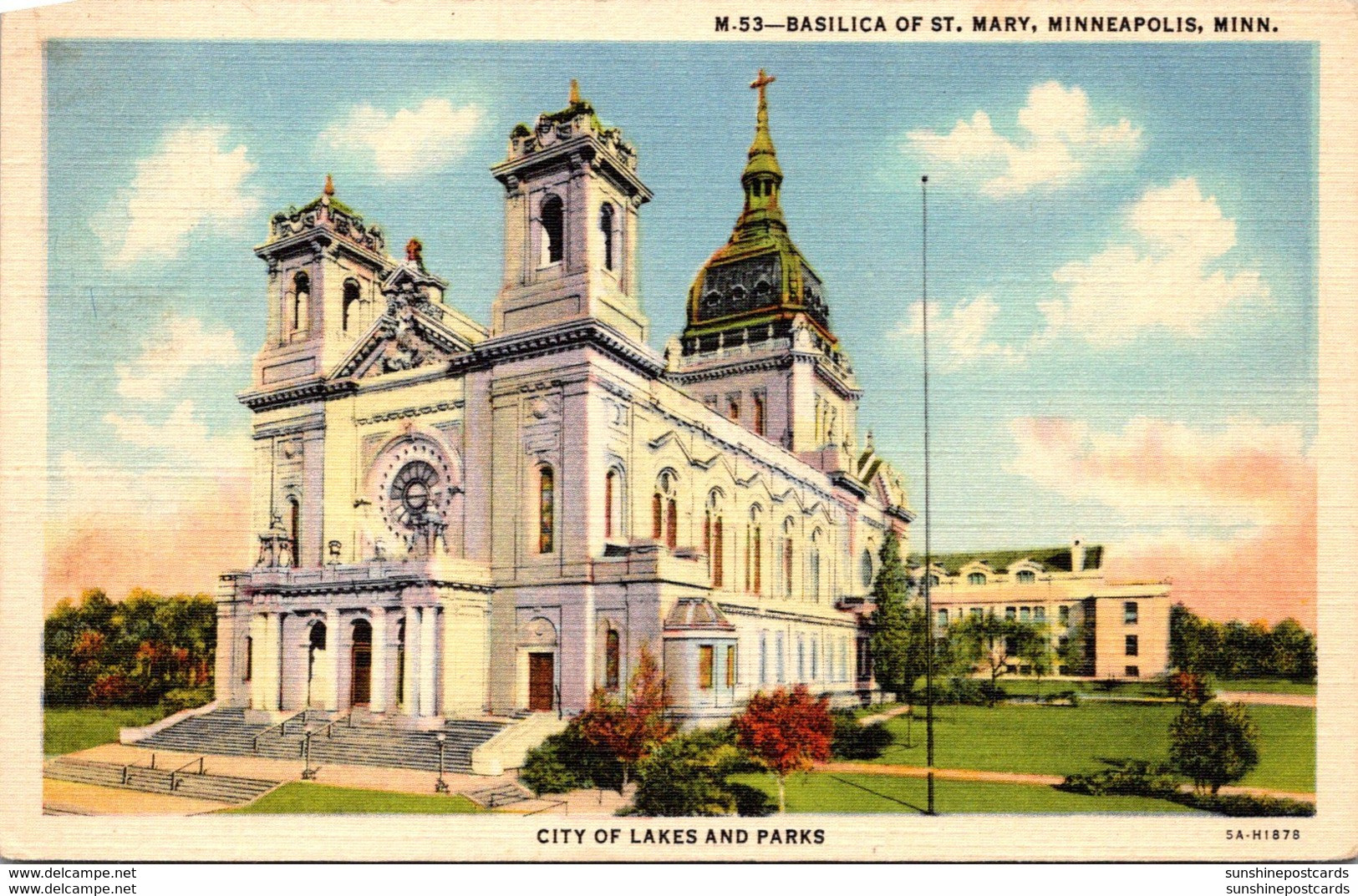 Minnesota Minneapolis Basilica Of St Mary 1942 Curteich - Minneapolis