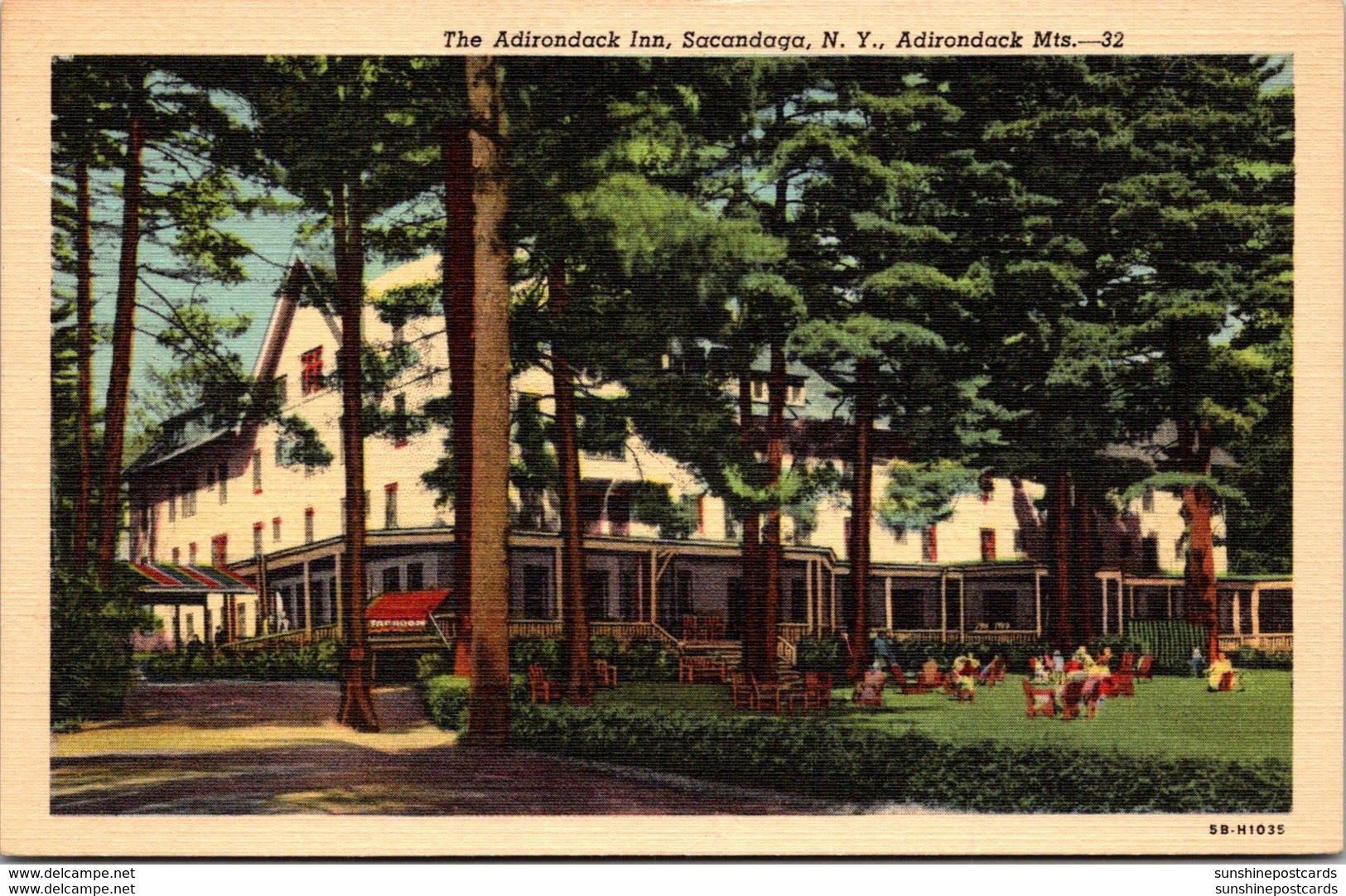 New York Sacandaga The Adirondack Inn Curteich - Adirondack