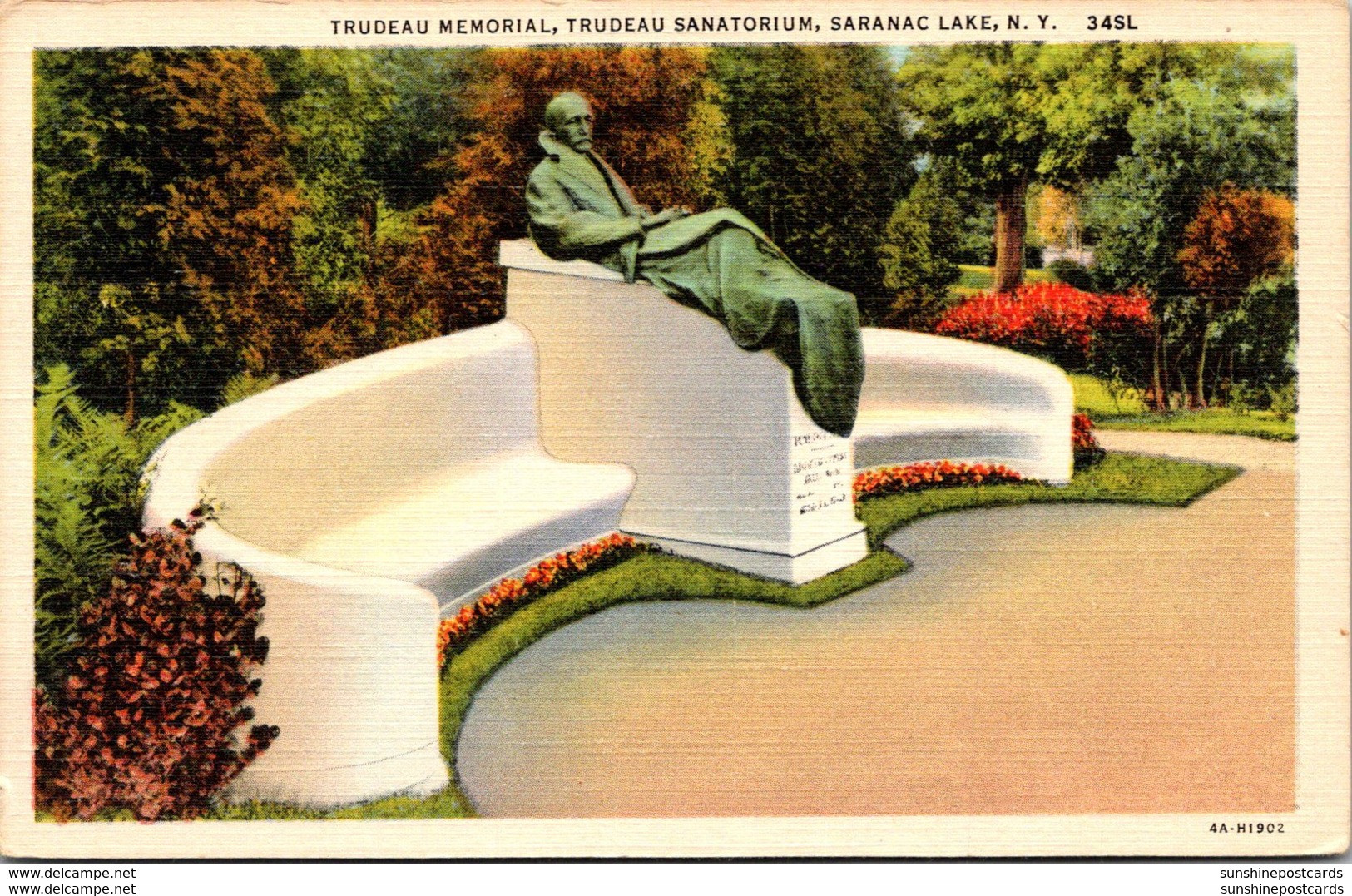 New York Adirondacks Saranac Lake Trudeau Memorial Trudeau Sanatorium Curteich - Adirondack