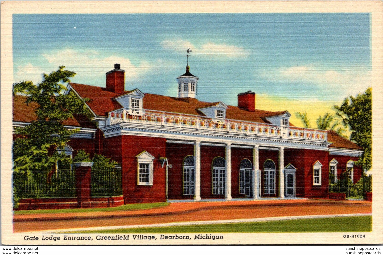 Michigan Dearborn Greenfield Village Gate Lodge Entrance Curteich - Dearborn