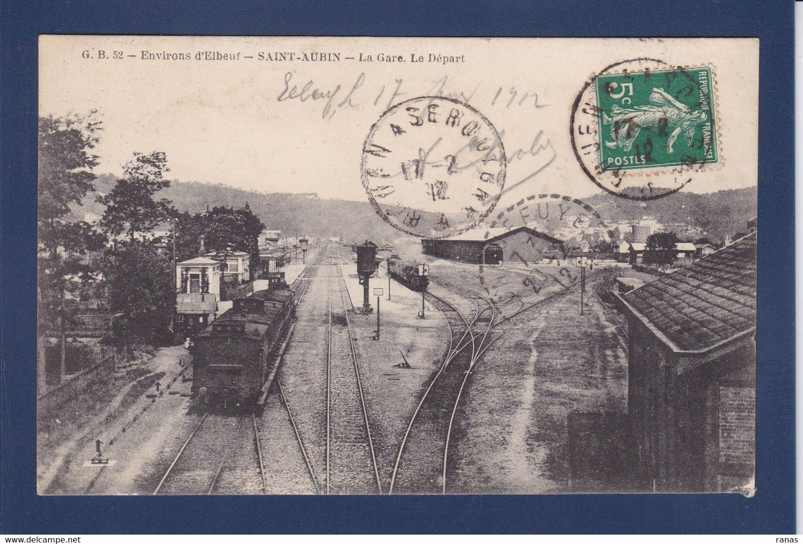 CPA [76] Seine Maritime Saint Aubin Gare Station  Train Chemin De Fer Circulé - Andere & Zonder Classificatie