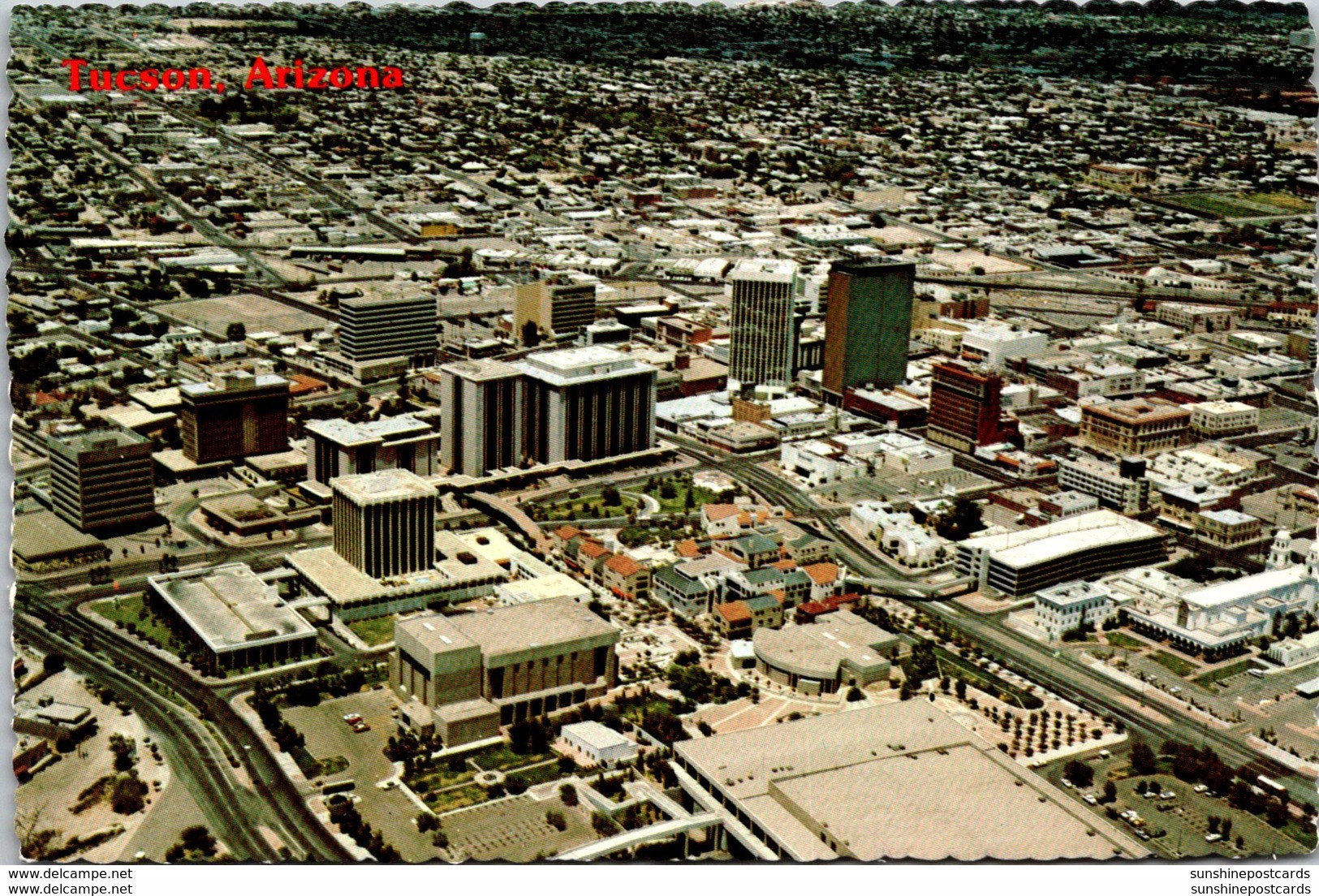 Arizona Tucson Downtown Aerial View With La Placita Plaza And New Civic Center - Tucson