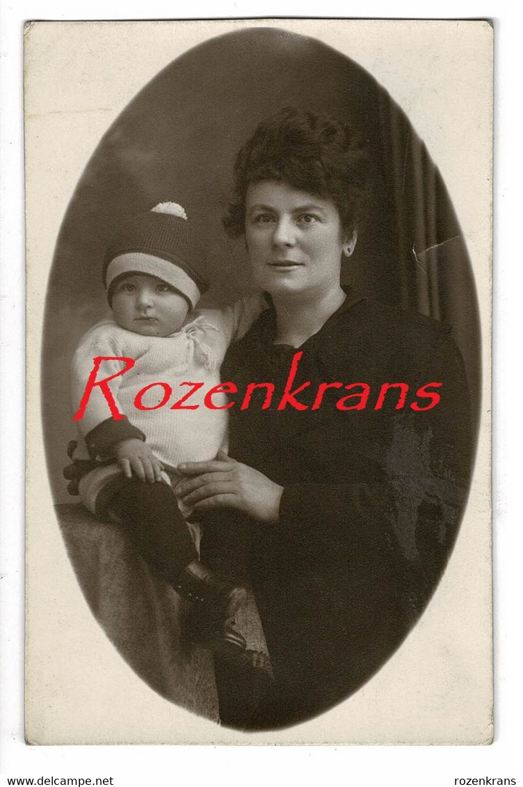 Old Photo Jolie Ancienne Carte Photo Mother And Child Girl Fille Enfant Mere Oude Foto Studio Cabinet Joseph Apers Boom - Personas Anónimos