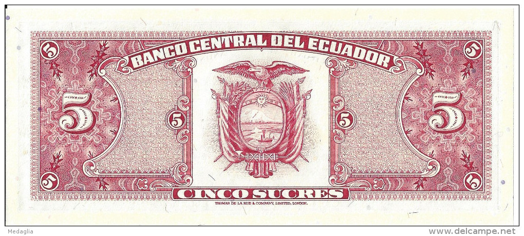 EQUATEUR - 5 Sucres 1988 UNC - Equateur