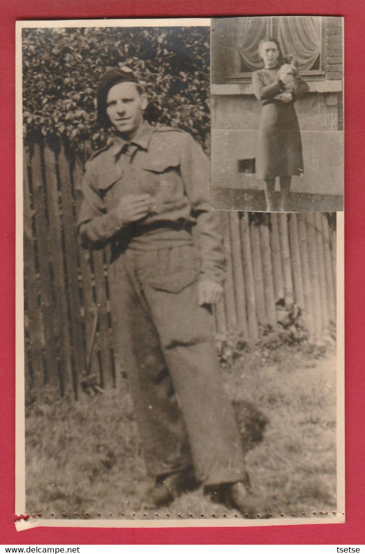 Soldat Prisonnier /Stalag XIII D à Teschen (Tchéquie ) Victor Lhost De Jumet , En Photo Une Dame Allemande ( Voir Verso) - Weltkrieg 1939-45