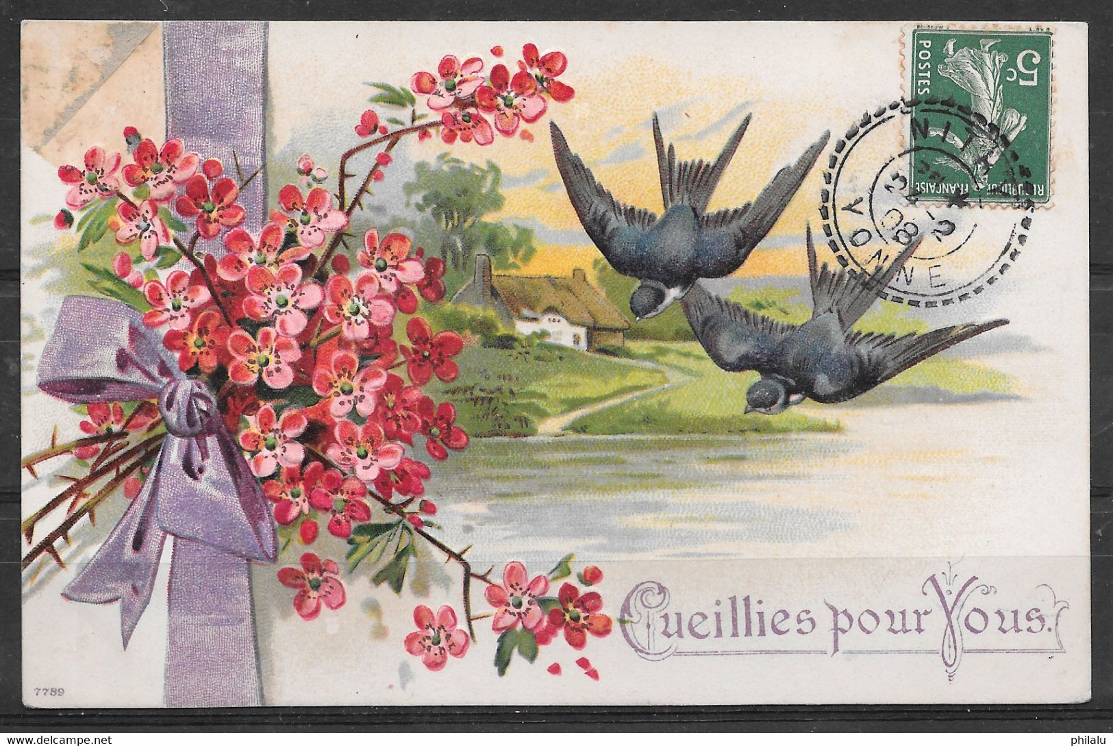 FRANCE Carte Postale Cachet Perlé NITRY - 1877-1920: Semi-Moderne