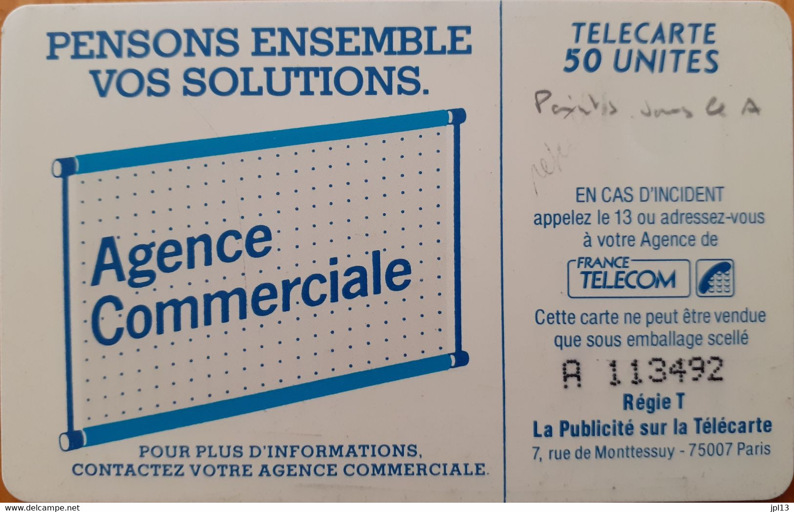 Carte à Puce - France - France TElecom - 600 Agences 50 SO3, Point Sous Le A - 600 Agences