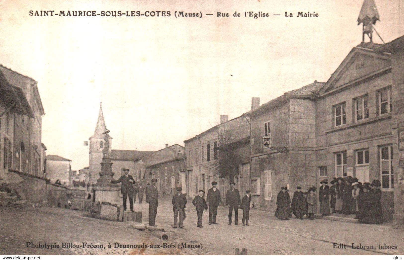 55 - Meuse - Saint-Maurice-sous-les-Côtes. Rue De L’Église - Phototypie Billou Frécon - Otros & Sin Clasificación