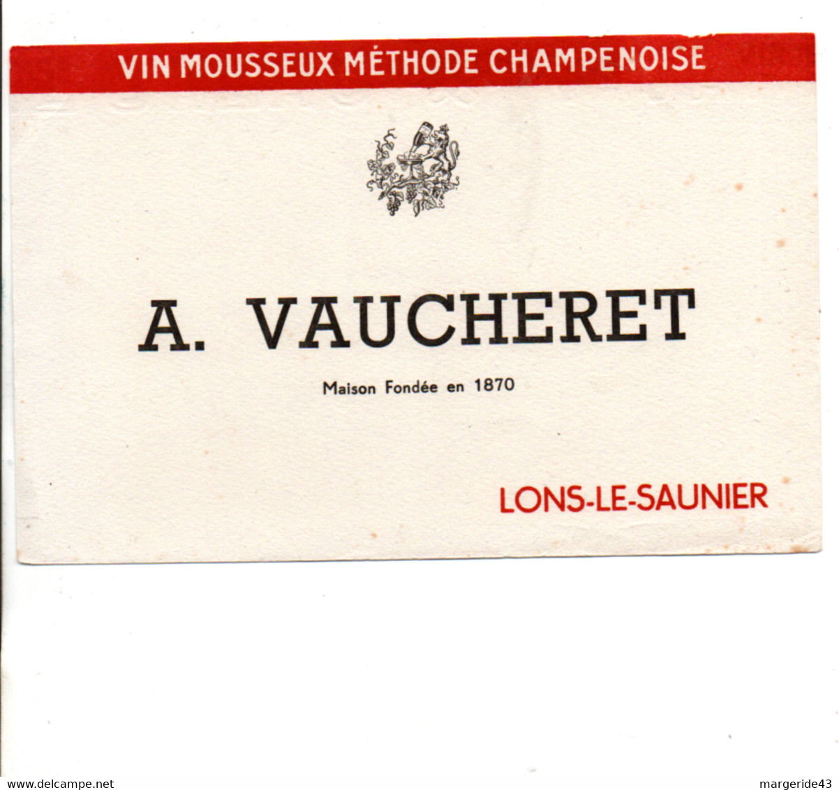 BUVARD VIN MOUSSEUX A. VAUCHERET à LONS LE SAUNIER - V
