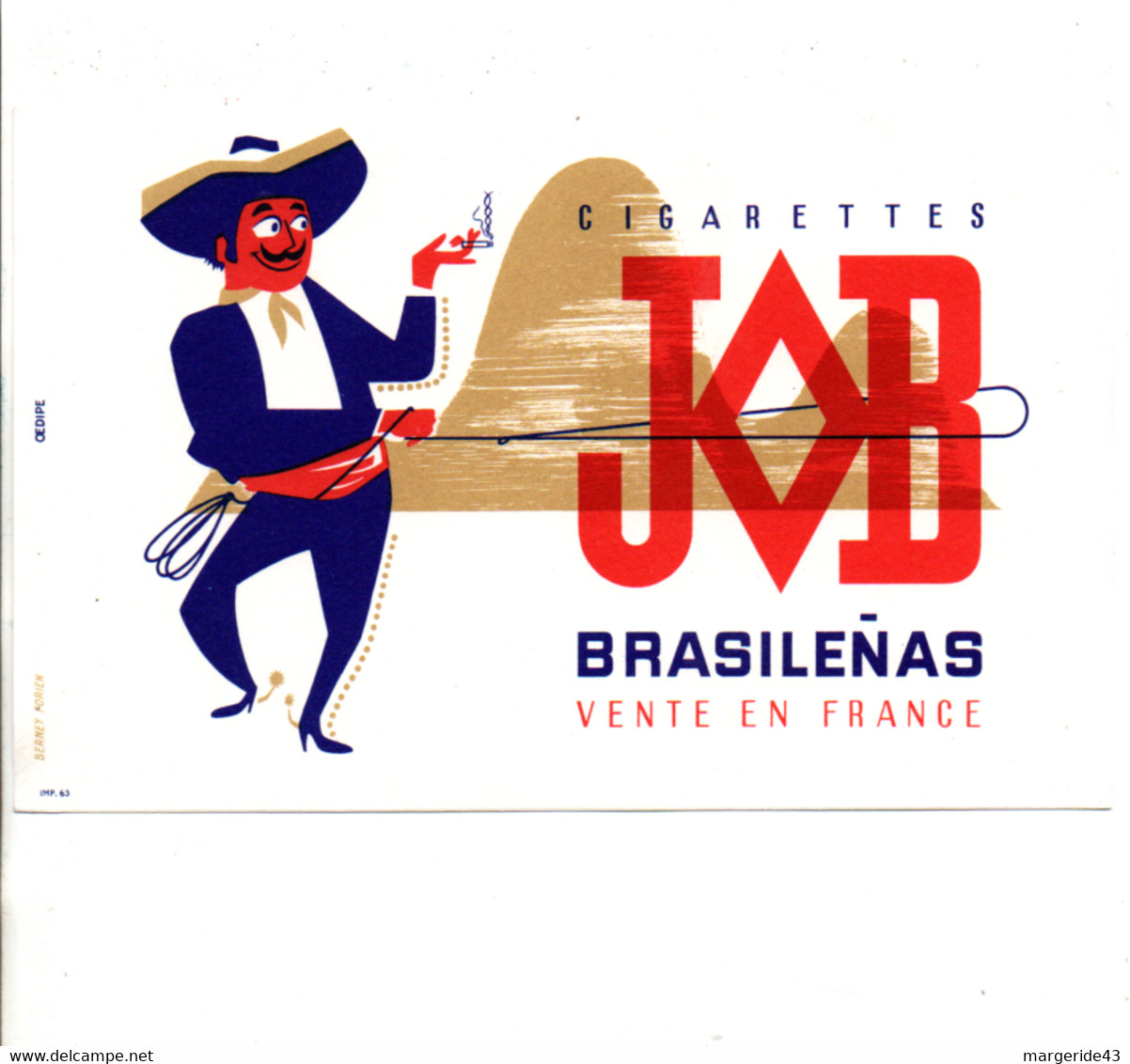 BUVARD CIGARETTES JOB  BRASILENAS - Tobacco