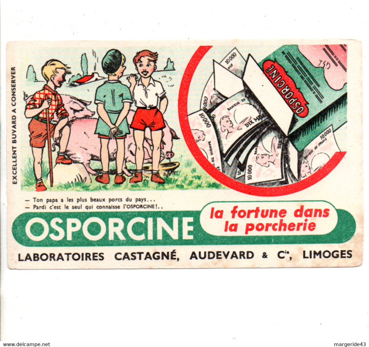 BUVARD OSPORCINE LABVORATOIRE CASTAGNE AUDEVARD LIMOGES - Agriculture