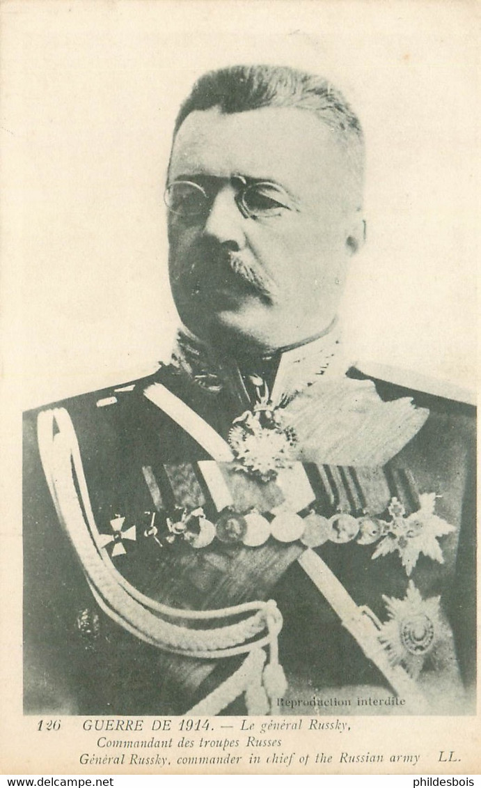 Général RUSSKY Commandant Des Troupes Russes - Oorlog 1914-18