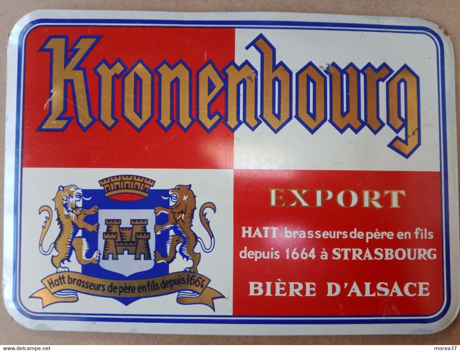 Plaque En Tôle  KRONENBOURG - Other & Unclassified