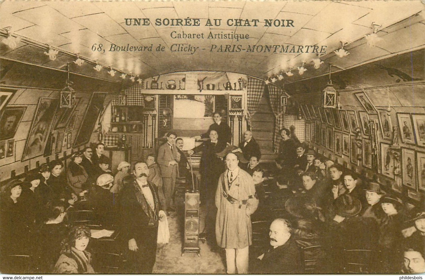 PARIS 18 Arrondissement  Une Soirée Au CHAT NOIR ( Cabaret Artistique ) - Arrondissement: 18