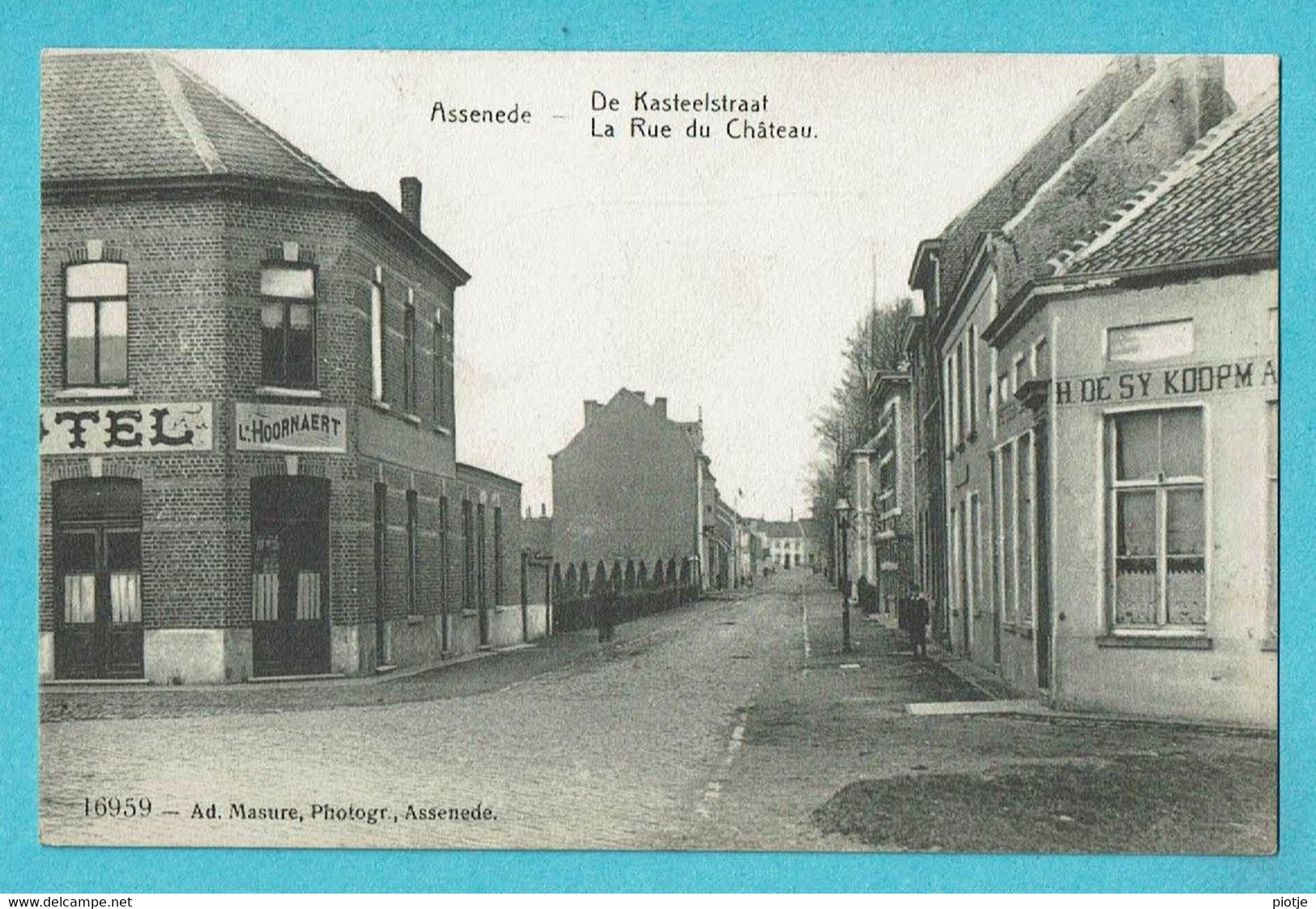 * Assenede (Meetjesland - Oost Vlaanderen) * (Ad. Masure, Nr 16959) Kasteelstraat, Rue Du Chateau, Hotel Hoornaert, TOP - Assenede