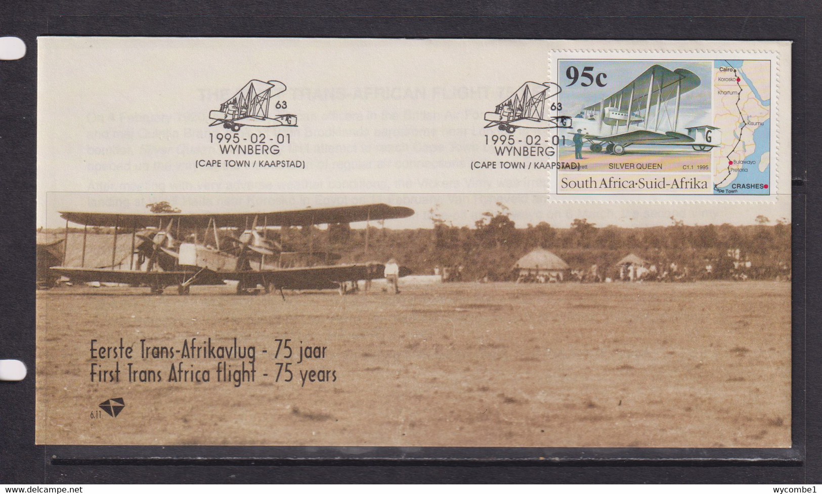 SOUTH AFRICA - 1995 First Trans Africa Flight FDC As Scan - Covers & Documents