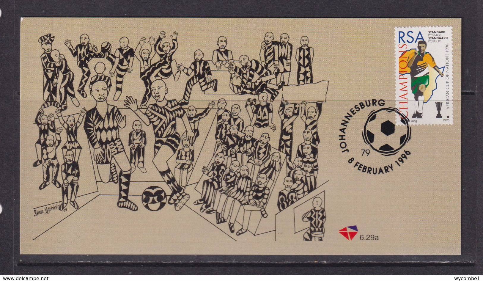 SOUTH AFRICA - 1996 Football Stamped Pre-Paid Postcard As Scan - Lettres & Documents