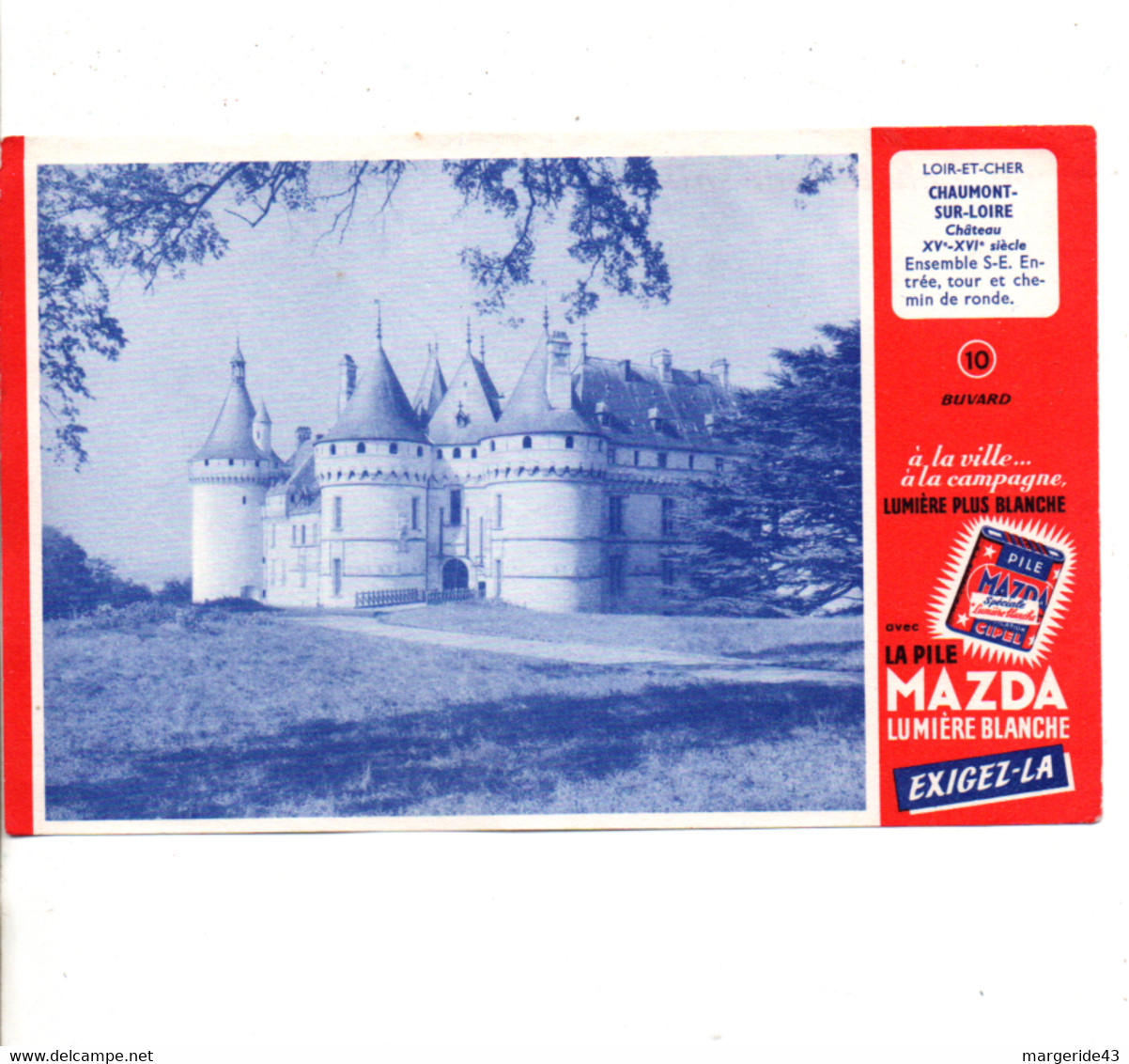 BUVARD PILE MAZDA - CHATEAU DE CHAUMONT SUR LOIRE LOIR ET CHER - Piles