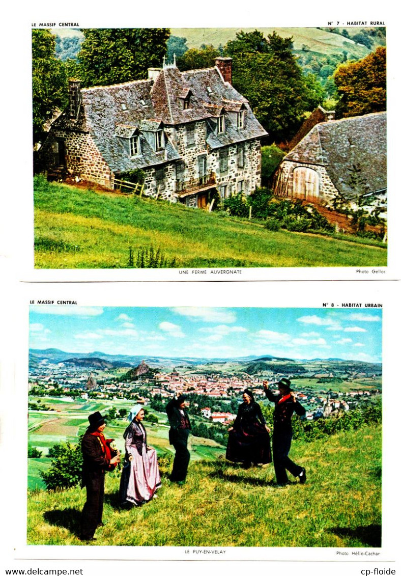 " LE MASSIF CENTRAL " . GÉOGRAPHIE . TEXTE DE MONSIEUR FAURE . DIX PHOTOS ORIGINALES - Réf. N°743F - - Auvergne