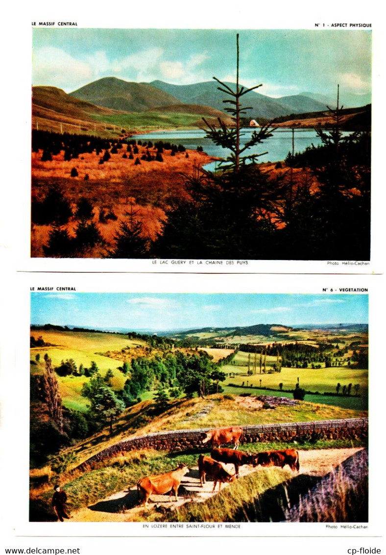 " LE MASSIF CENTRAL " . GÉOGRAPHIE . TEXTE DE MONSIEUR FAURE . DIX PHOTOS ORIGINALES - Réf. N°743F - - Auvergne