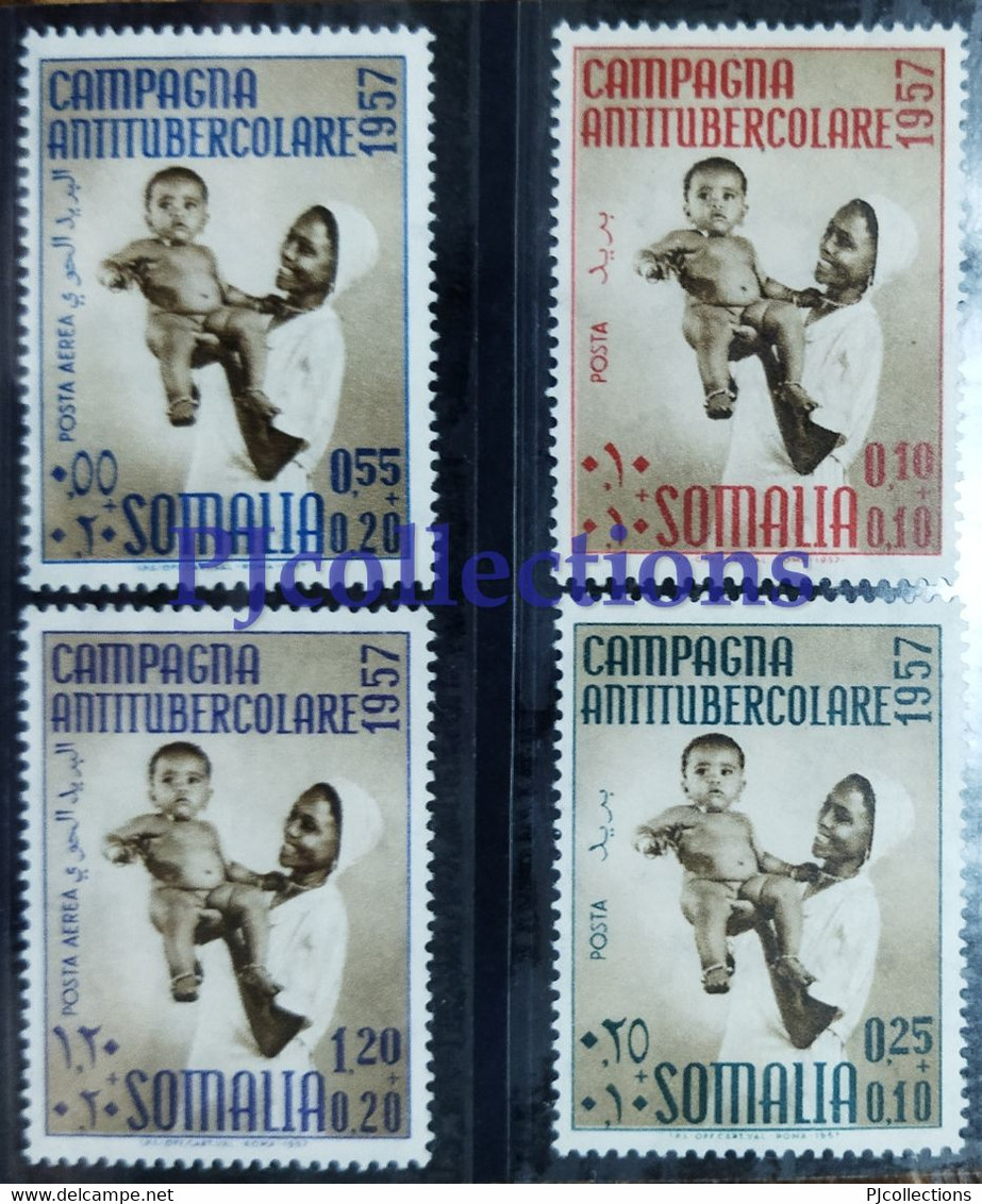 N540- SOMALIA 1957 CAMPAGNA ANTITUBERCOLARE - ANTITUBERCULAR CAMPAIGN FULL SET 4 STAMPS MLH - Somalië