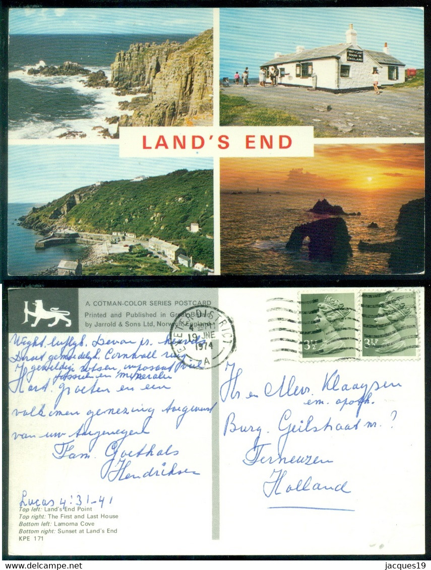 Great Britain 1974 Postcard Land's End Point - Land's End