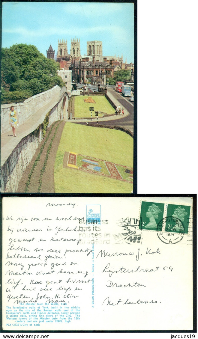 Great Britain 1974 Postcard York The Minster From The Walls - York