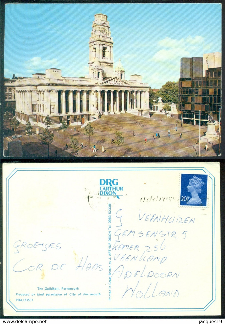 Great Britain Postcard Portsmouth The Guildhall - Portsmouth