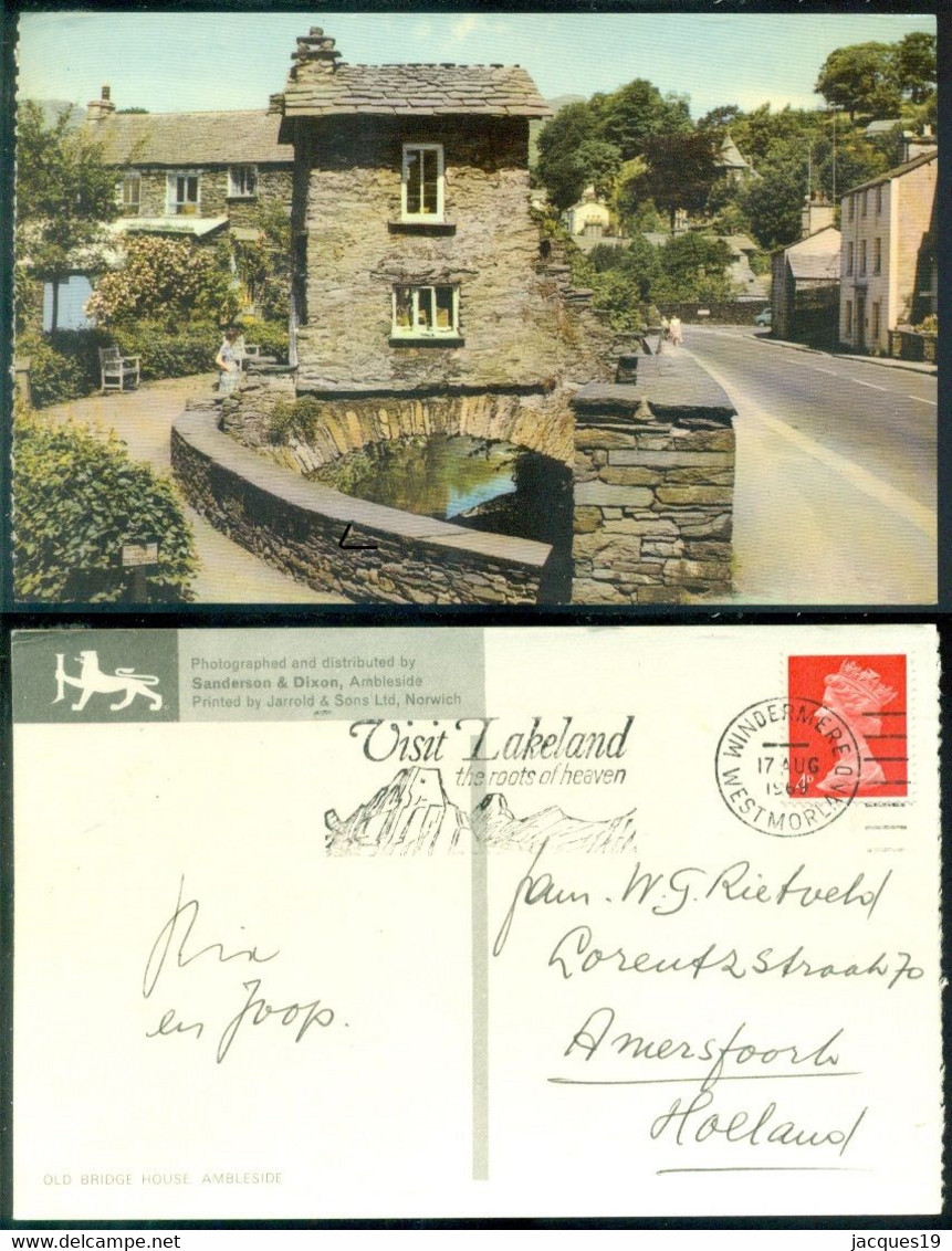 Great Britain 1969 Postcard Old Bridge House Ambleside - Ambleside