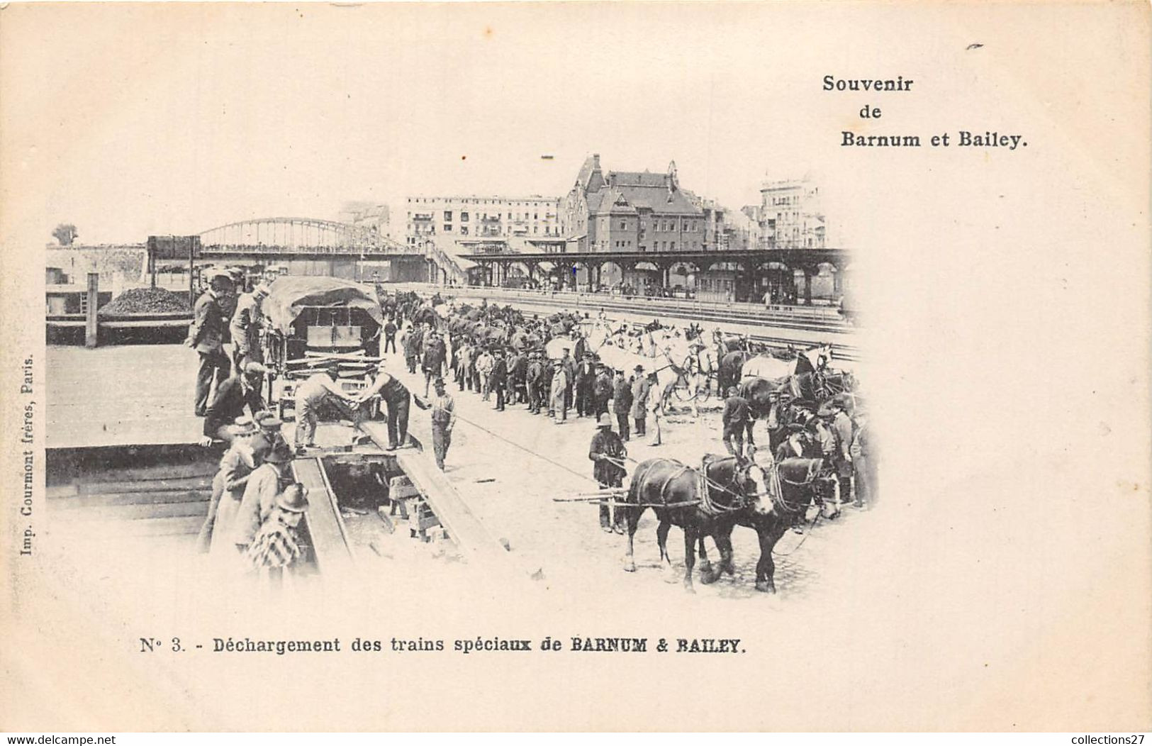 CIRQUE- BARNUM ET BAILEY- SOUVENIR - DECHARGEMENT DES TRAINS SPECIAUX DE BARNUM ET BAILEY - Zirkus