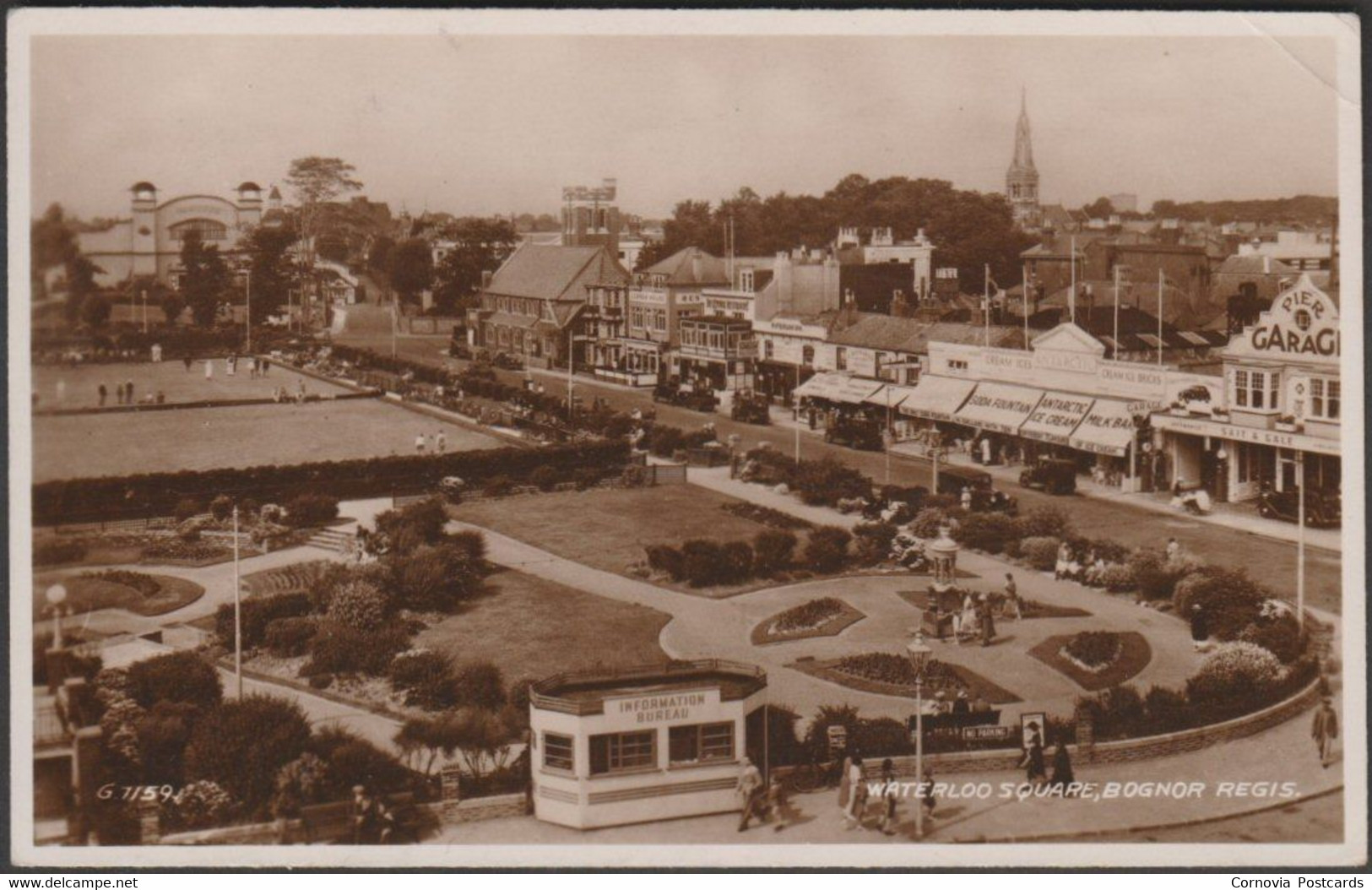 Waterloo Square, Bognor Regis, Sussex, 1947 - Valentine's RP Postcard - Bognor Regis