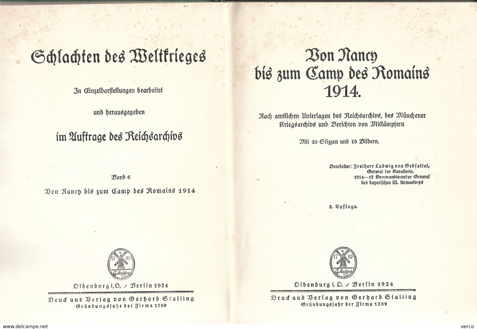 LIVRE  Ancien ALLEMAND  De La 1ére GUERRE MONDIALE - Nancy Bis Zum Camp Des Romains 1914 (155 Pages 16x22 Cm) - 5. Guerres Mondiales