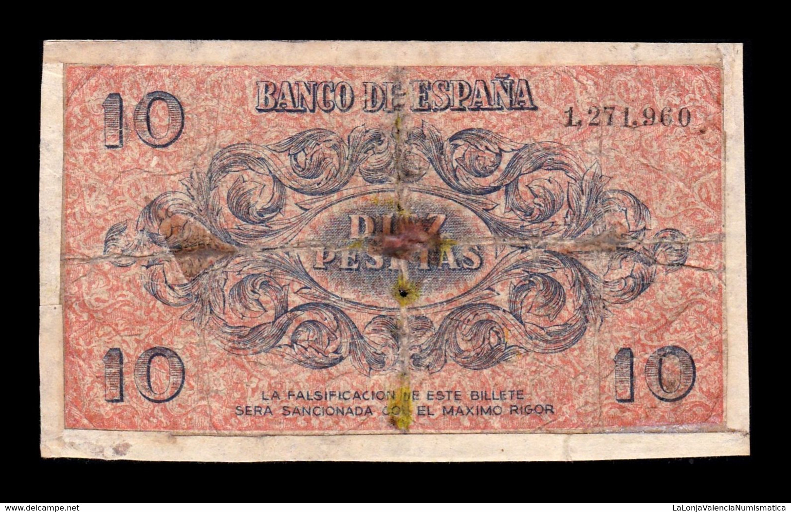 España Spain 10 Pesetas Burgos 1936 Pick 98 RC/BC P/G - 10 Peseten