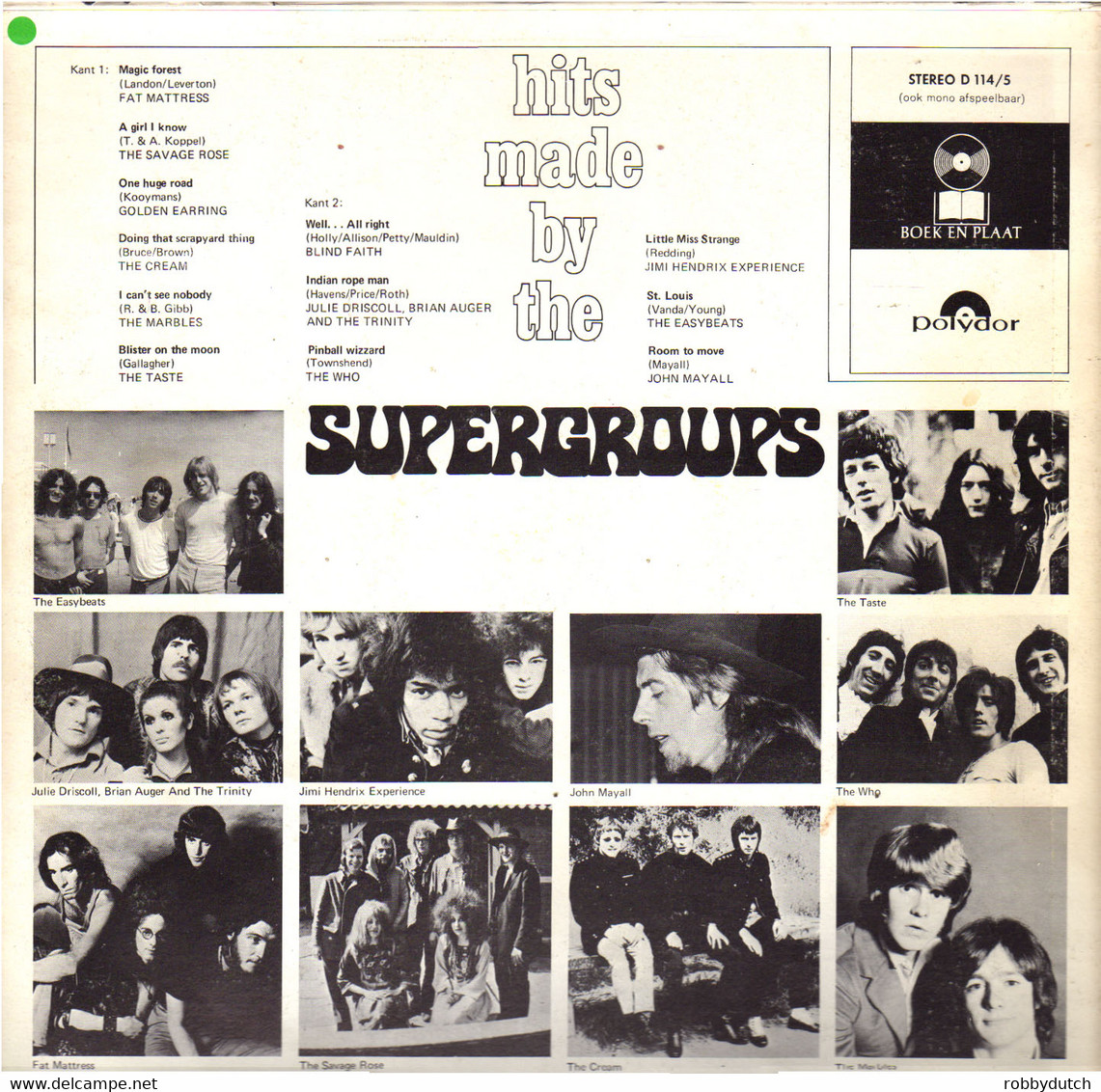 * LP *  HITS MADE BY THE SUPERGROUPS - CREAM / BLIND FAITH / JIMI HENDRIX / WHO / JOHN MAYALL A.o. - Compilaciones