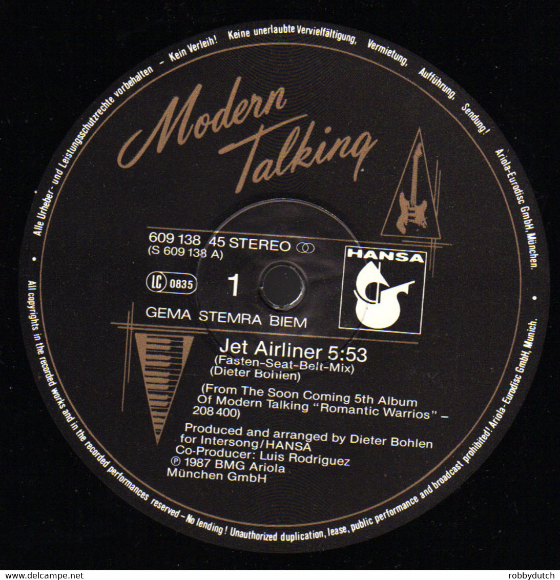 * 12" Maxi *  MODERN TALKING - JET AIRLINER - 45 T - Maxi-Single