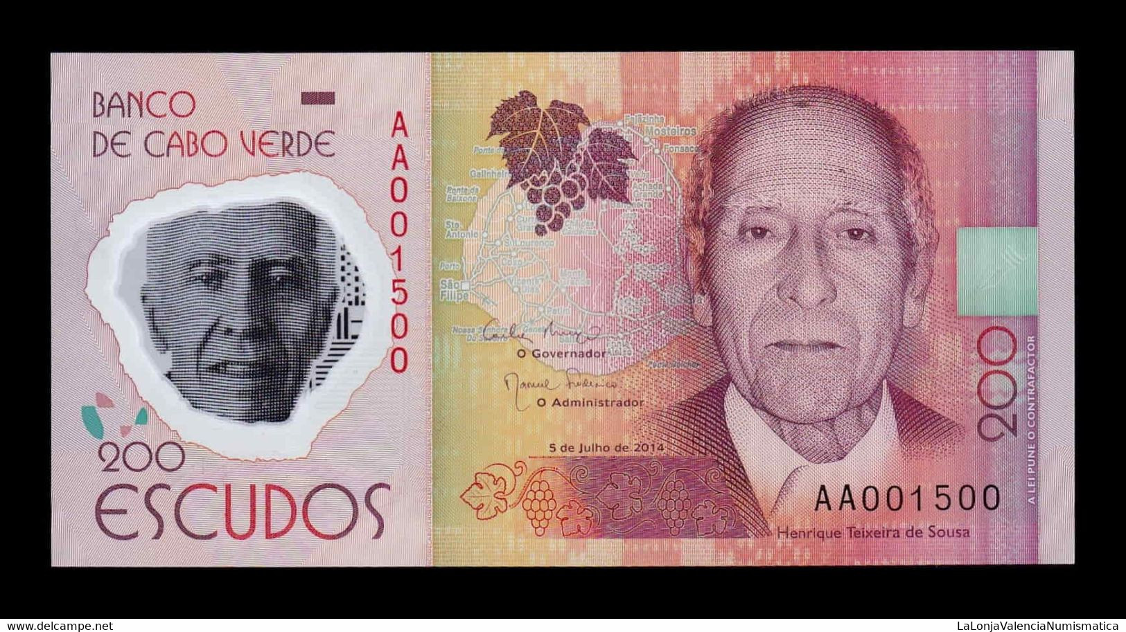 Cabo Cape Verde 200 Escudos 2014 Pick 71 Nice Serial SC UNC - Kaapverdische Eilanden