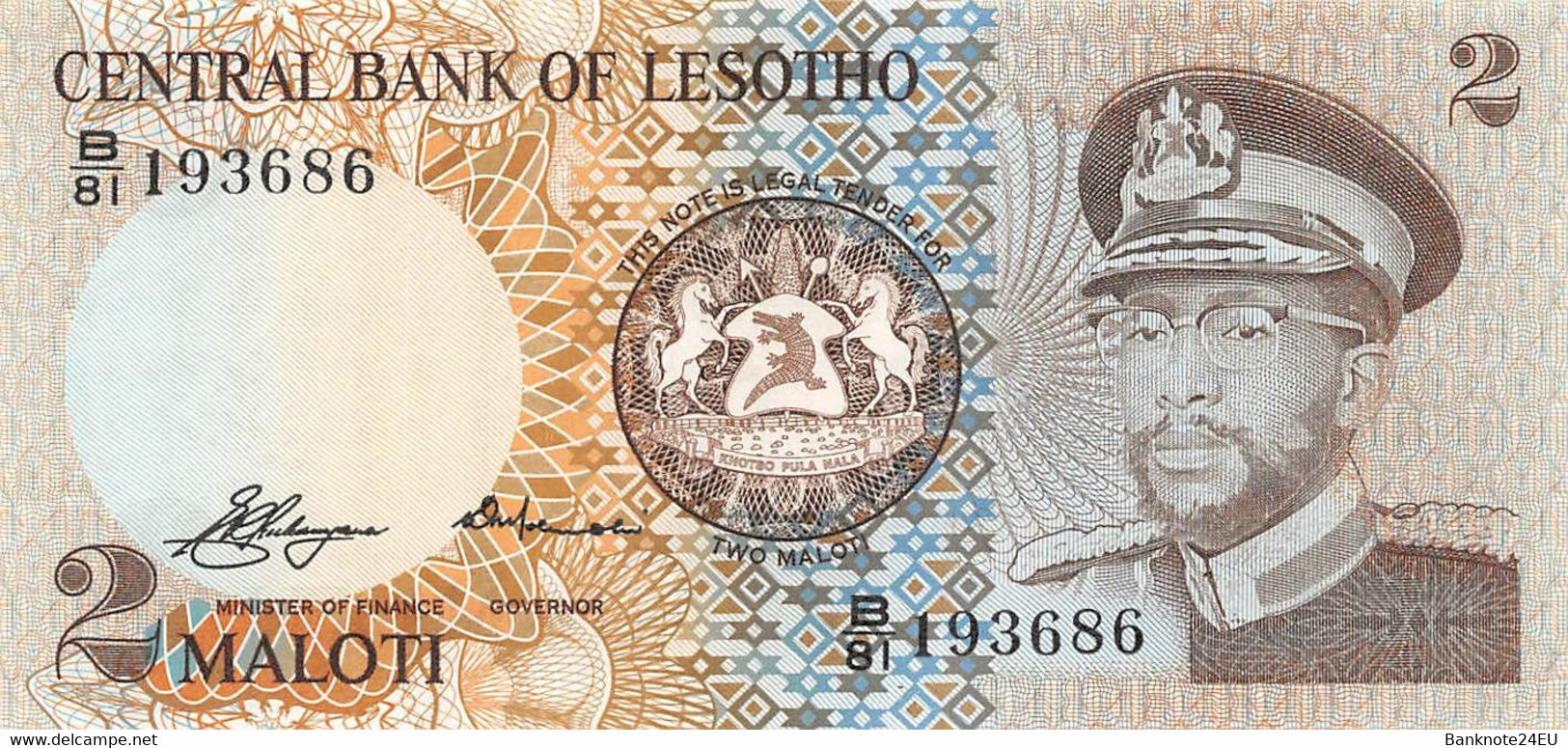 Lesotho 2 Maloti 1981 Unc Pn 4a - Lesoto
