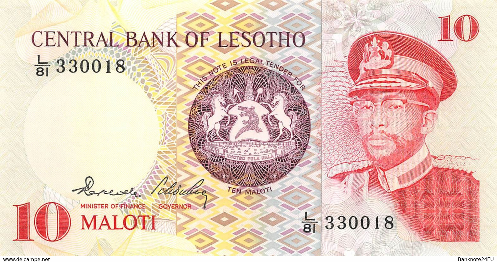 Lesotho 10 Maloti 1981 Unc Pn 6b - Lesotho