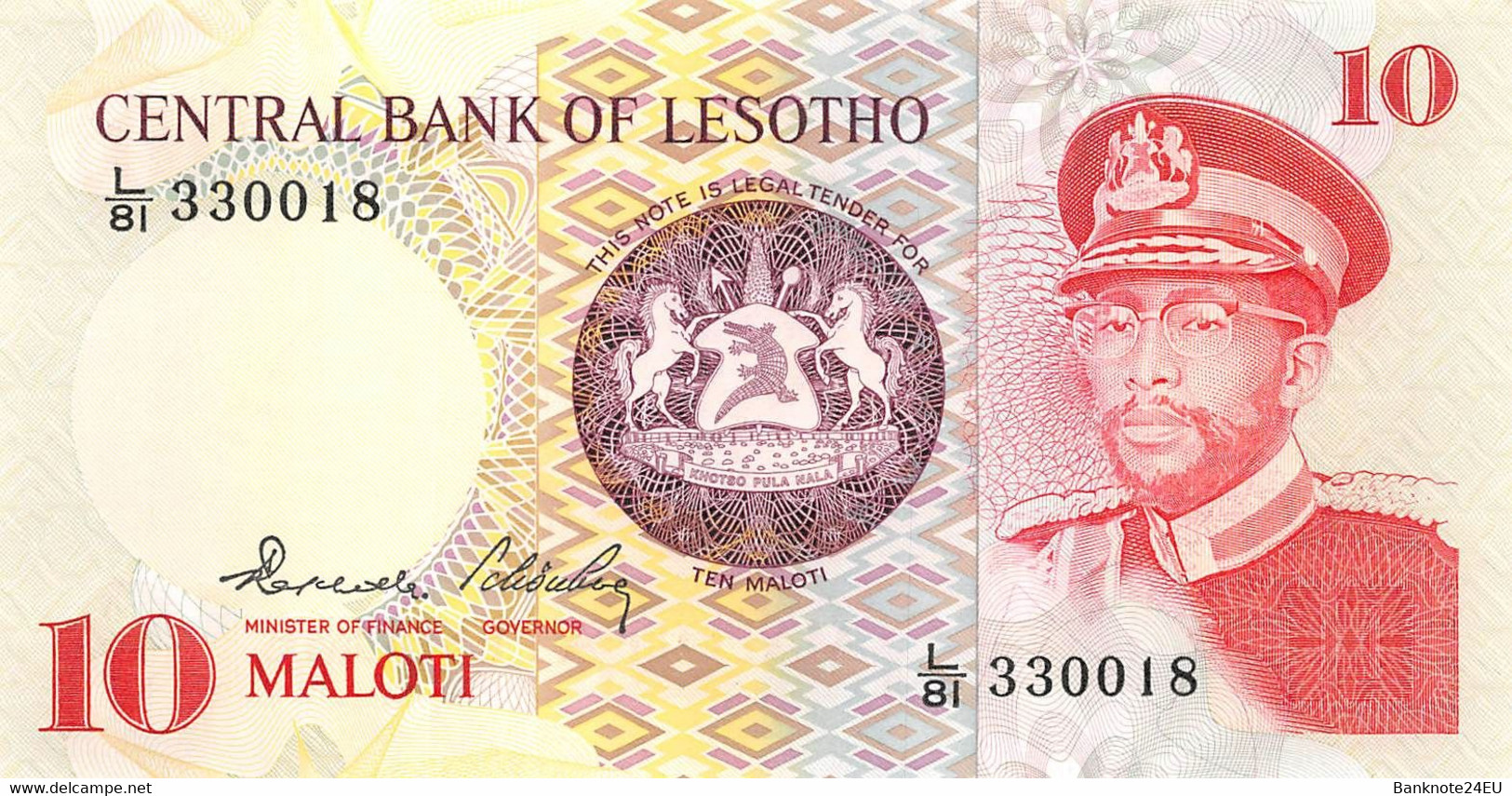 Lesotho 10 Maloti 1981 Unc Pn 6b - Lesoto