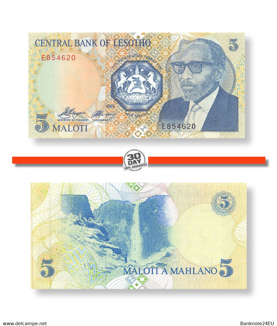 Lesotho 5 Maloti 1989 Unc Pn 10a - Lesoto