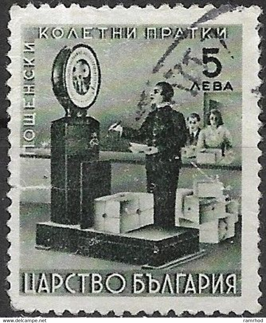 BULGARIA 1941 Parcel Post - Weighing Machine - 5l. - Green FU - Sellos De Urgencia
