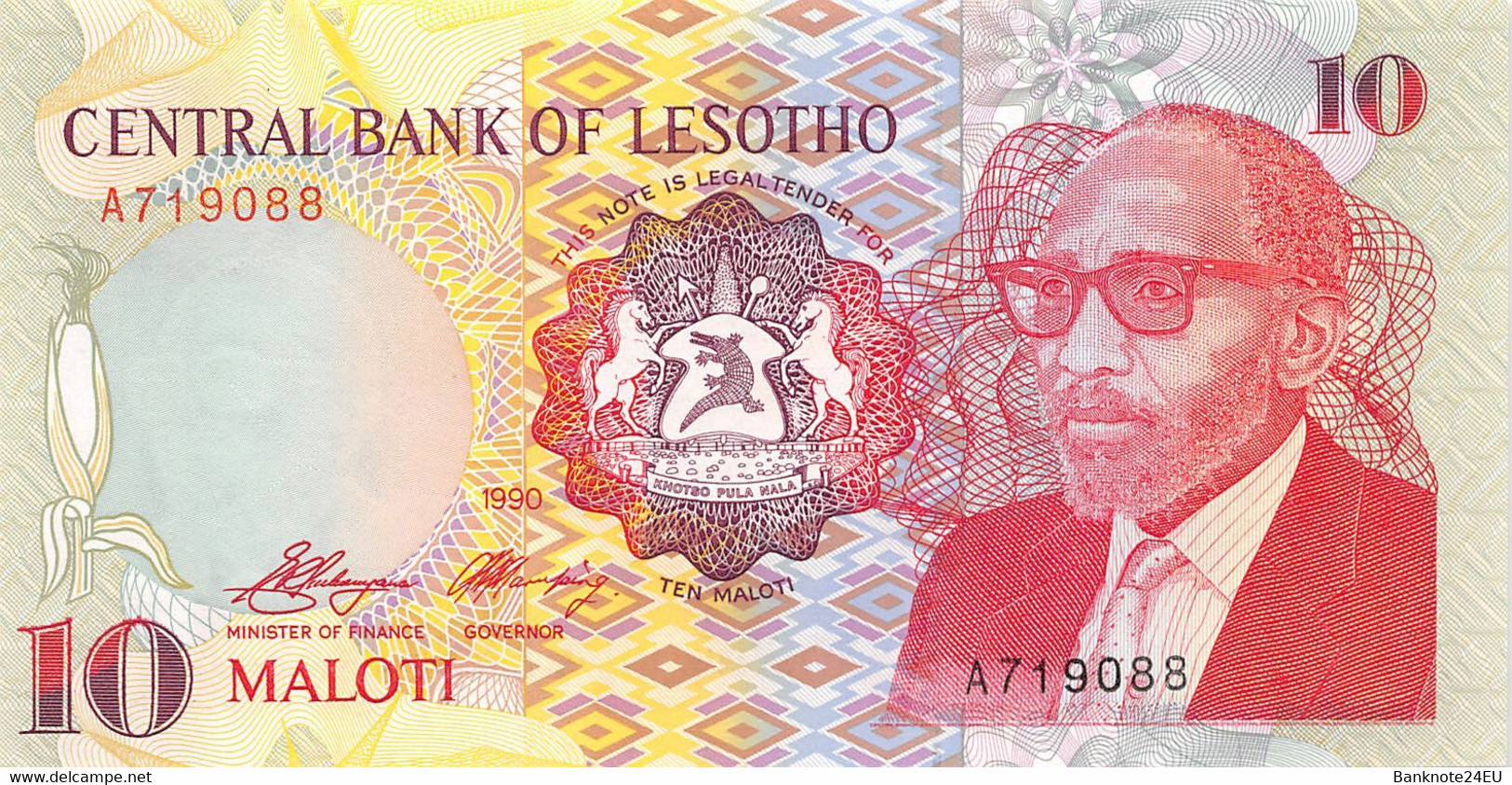 Lesotho 10 Maloti 1990 Unc Pn 11a - Lesoto