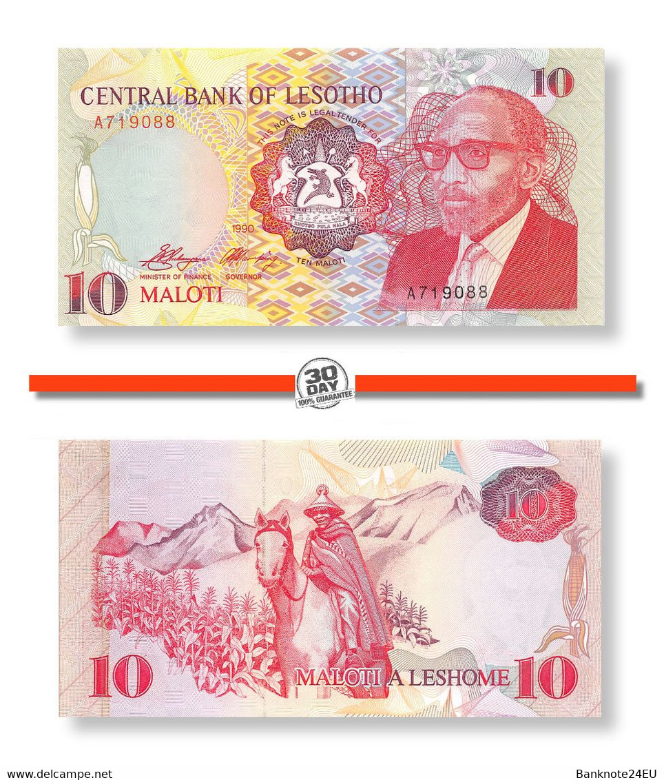 Lesotho 10 Maloti 1990 Unc Pn 11a - Lesoto