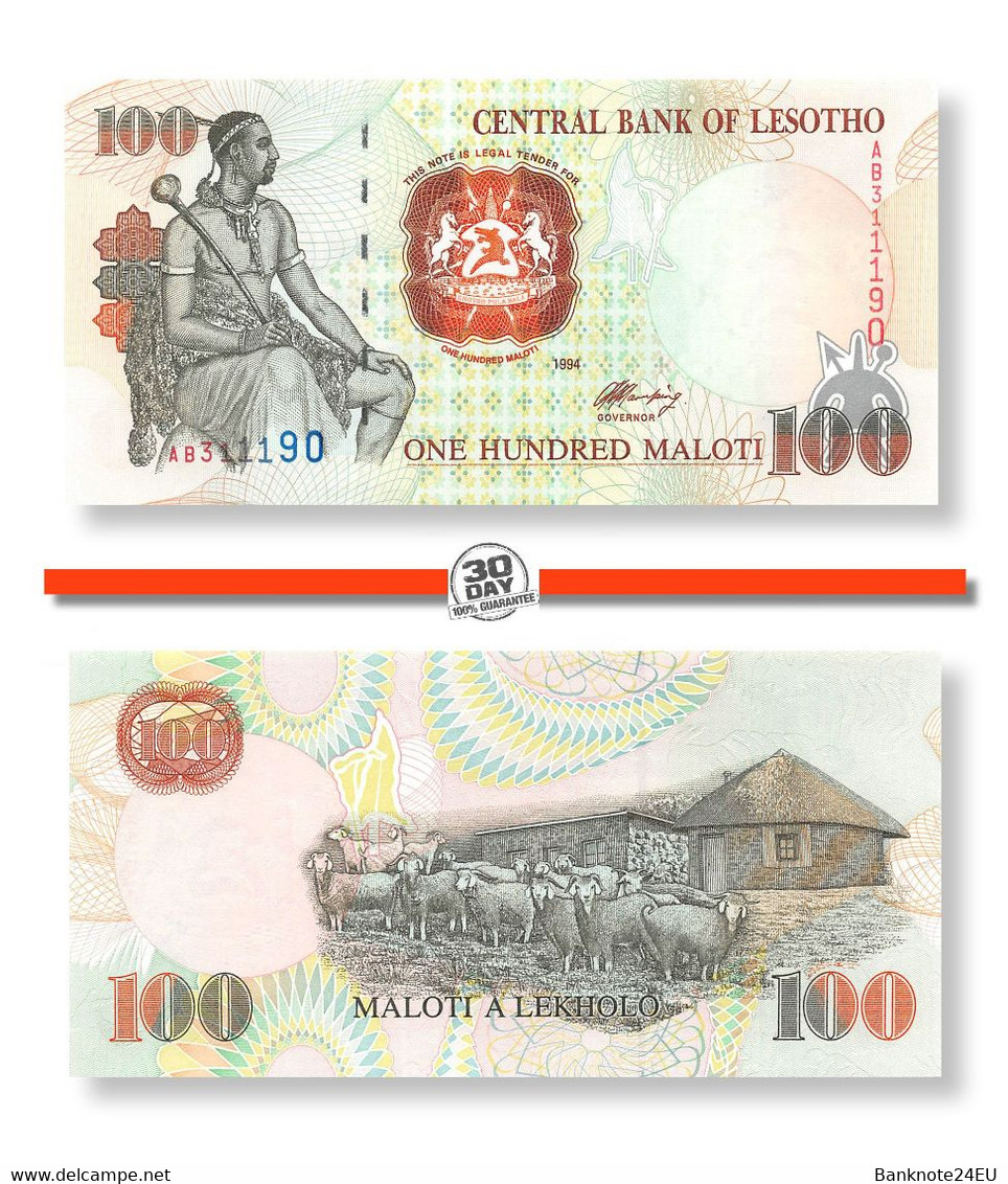 Lesotho 100 Maloti 1994 Unc Pn 18a - Lesotho