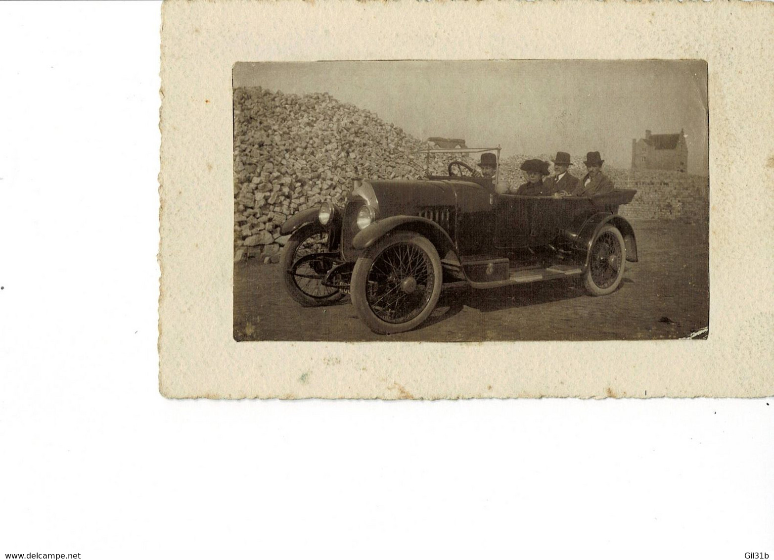 Photo Originale, Voiture Ancienne  Vers 1900., MOUSCRON, Belgique. - Automobiles