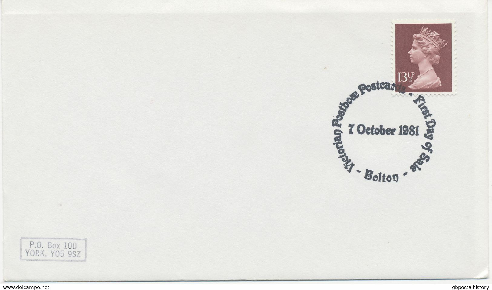GB SPECIAL EVENT POSTMARK Victorian Postbox Postcards - First Day Of Sale - BOLTON - 7 October 1981 - Marcofilie