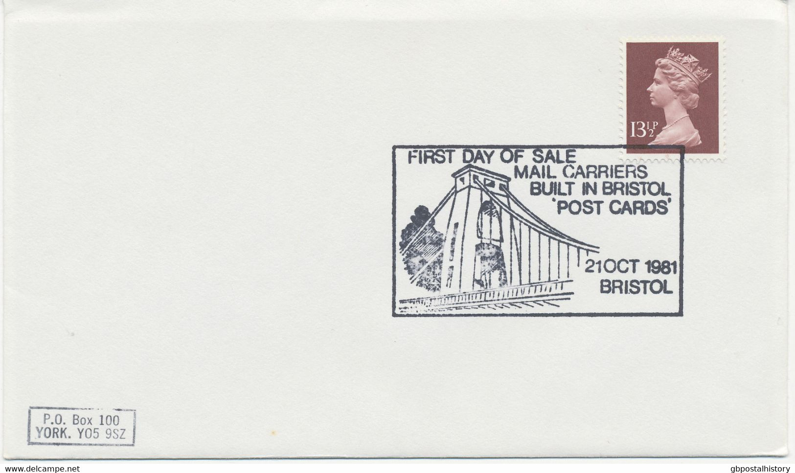 GB SPECIAL EVENT POSTMARK First Day Of Sale - Mail Carriers - Built In BRISTOL - 'POST CARDS' 21 Oct 1981 Bristol - Marcofilie
