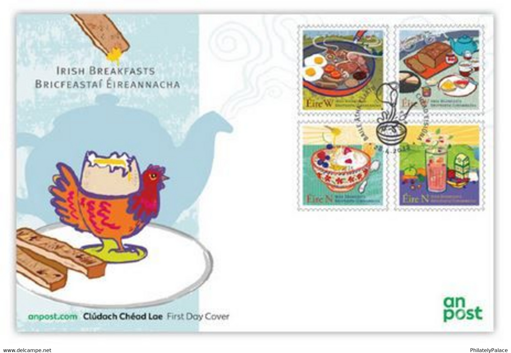 Ireland 2022 Irish Breakfasts , Food, Gastronomy, Bread , Omelette , Oats , Juice , Coffee FDC (**) - Storia Postale